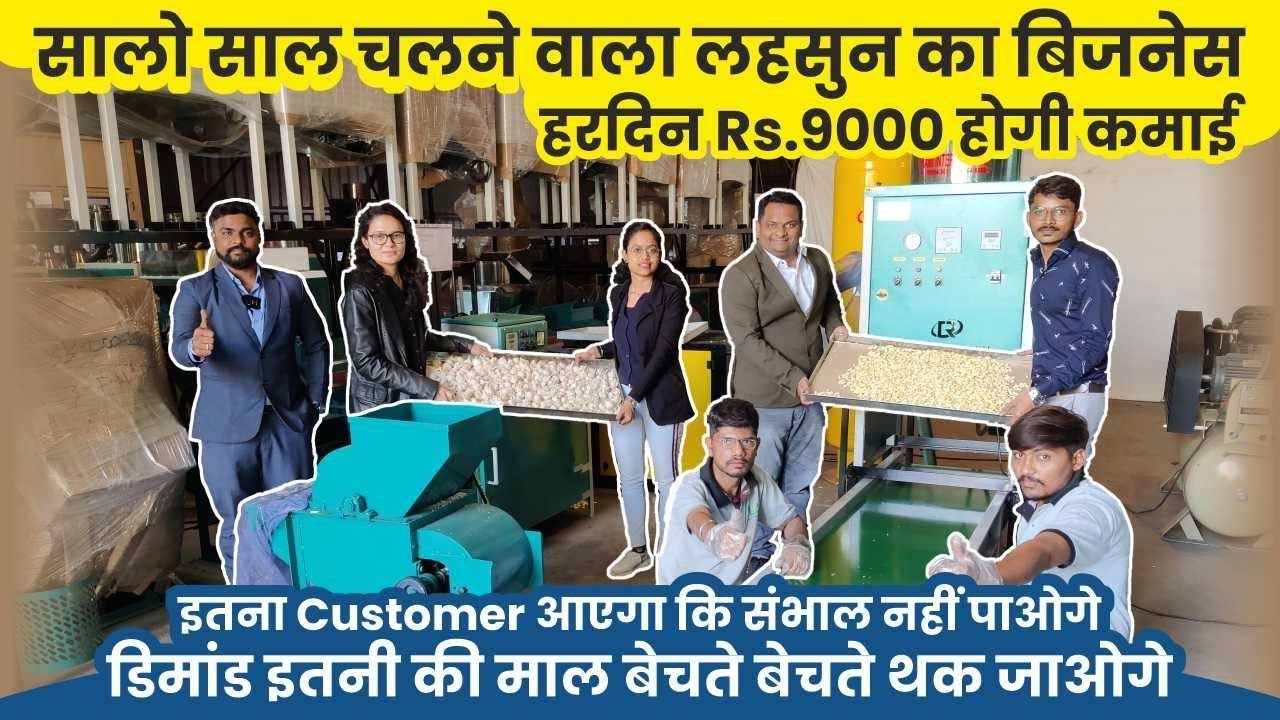 Garlic peeling machine plant