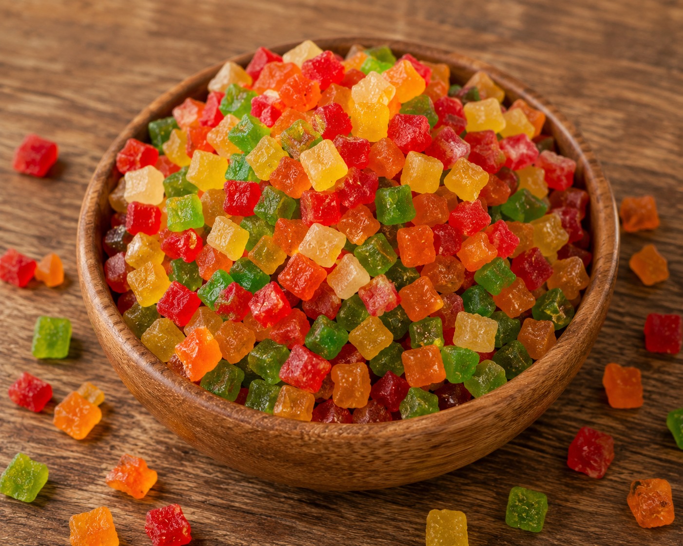 Dried tutti frutti finish output